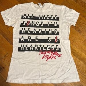 TWENTY ONE PILOTS All These Songs I’m Hearing Are So Heartless White T-Shirt MED